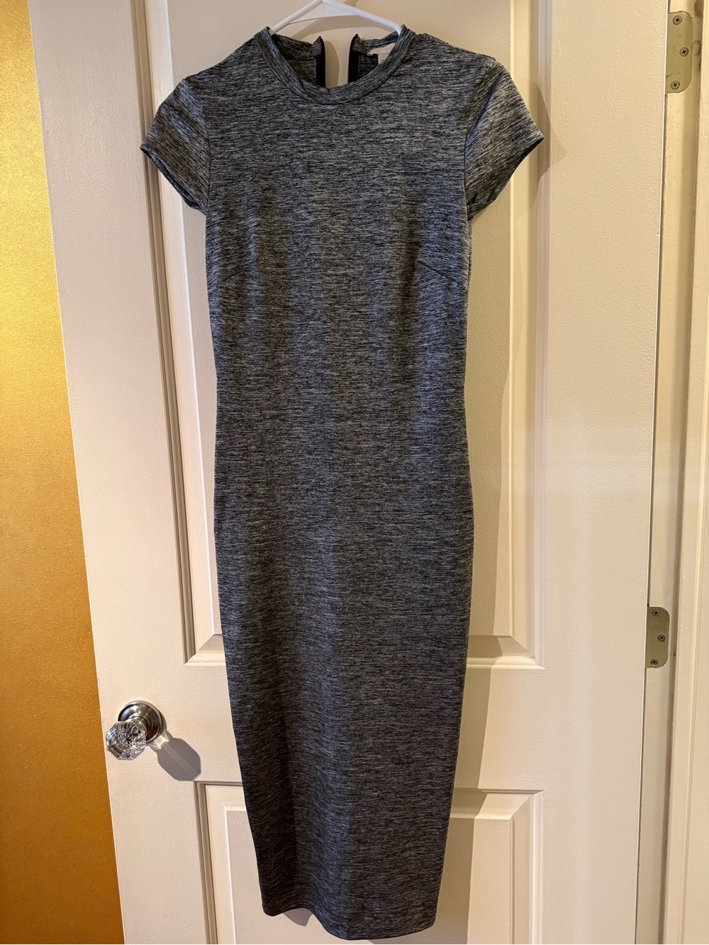 Heather Gray Short-Sleeve Midi Dress